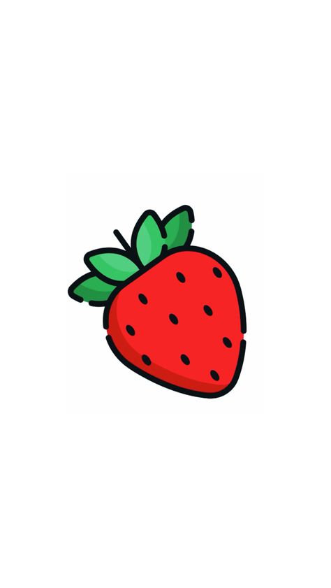 Small Strawberry Drawing, Cartoon Strawberry Tattoo, Cute Drawings Strawberry, Red Drawings Simple, Strawberry Cute Drawing, Cute Fruits Drawings, Strawberry Drawing Cute, How To Draw A Strawberry, How To Draw Strawberry