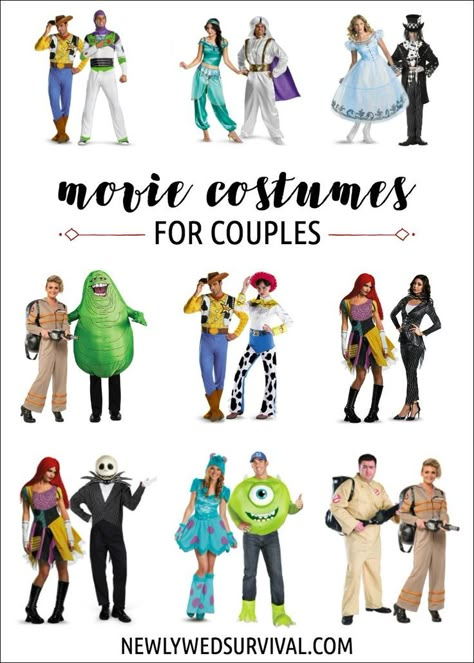 Top Movie Costumes for Couples http://newlywedsurvival.com/top-movie-costumes-for-couples/ Do you have any ideas to add? Movie Couples Costumes, Disney Çiftleri, Couples Fancy Dress, Disney Couple Costumes, Movie Duos, Couple Disney, Movie Character Costumes, Movie Halloween Costumes, Character Dress Up