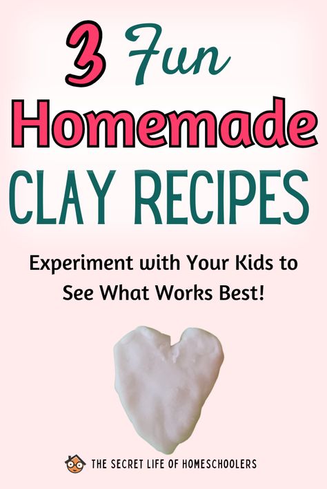 Have some fun and make some art supplies with your kids! I experimented with three homemade clay recipes. Give it a try with your kids and see what DIY clay recipe you like best. Diy Molding Clay Recipe, How To Make Clay With Flour, Home Made Clay Recipe Diy, Diy Air Dry Clay Recipe No Cook, Oven Bake Clay Recipe, Diy Oven Bake Clay Recipe, Air Dry Clay Recipe No Cook, Homemade Air Dry Clay Recipes, Home Made Clay Recipe