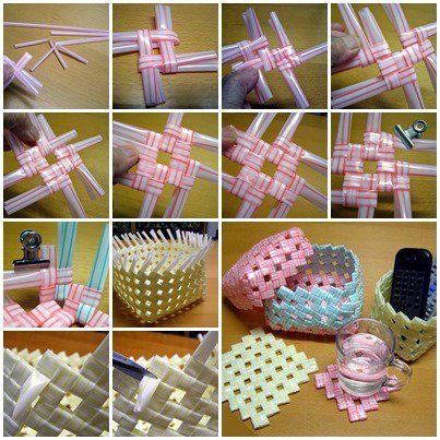 Did you know you could use a straw for other things besides drinking? Today I share with you how to weave a basket out of drinking straws. It might seem hard, but with a picture tutorial, it will feel much easier. What Needed: a bunch of straws some small paper clips scissors To make a Diy Straw Crafts, Plastic Straw Crafts, Drinking Straw Crafts, Straw Art, Diy Straw, Straw Crafts, Boyfriend Crafts, Plastic Baskets, Diy Weaving