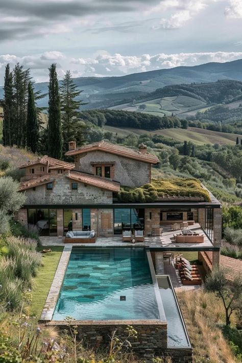 Toscana House, Dream Life House, Beautiful House Plans, Countryside House, Metal Building Homes, Mediterranean Homes, Barn House Plans, Barndominium Ideas, Dream House Exterior