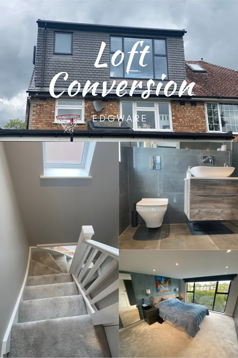 Dorma Loft Conversion Exterior, Loft Conversion 2 Bedrooms Floor Plans, Loft Extension Ideas Master Bedrooms, Loft Conversion Interior Design, Loft Conversion Semi Detached House, Loft With Dormer, Low Ceiling Loft Conversion, Loft Room Bathroom Ideas, Dorma Loft Conversion Attic Rooms