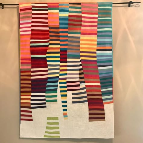 Improv Stripes Quilt, Patchwork Quilts Modern, Urban Quilting, Improvisational Quilting, Crumb Quilting, Contemporary Patchwork, Improv Piecing, Canvas Stitching, Improv Quilt