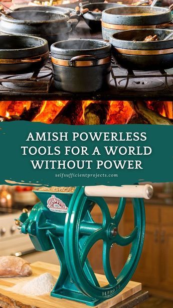 The Amish are masters of off-grid living for centuries.    Here are some of the powerless tools you should get before the next big blackout: Survival Skills Emergency Preparedness, Off Grid Homestead, Off Grid Survival, Homesteading Diy, Survival Skills Life Hacks, Emergency Preparedness Kit, Homesteading Skills, Emergency Preparation, Survival Life Hacks