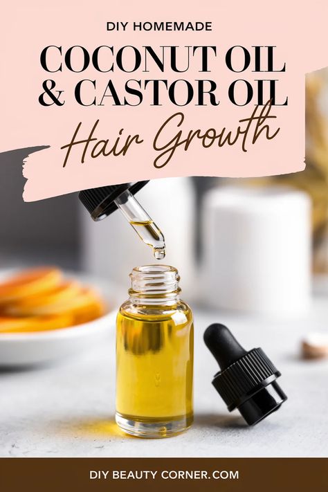 15 DIY Homemade Hair Oil for Hair Growth Recipe Ideas You Need to Try Coconut Oil And Castor Oil Hair Growth, Castor Oil Hair Mask Diy, Hair Conditioner Recipe, Castor Oil Hair Mask, Homemade Hair Growth, Diy Hair Serum, Hair Growth Recipes, Coconut Oil Hair Mask Diy, Hair Growth Naturally