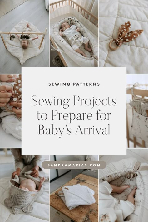 Get ready for baby with these adorable and practical sewing projects! From hooded bath towels to rustling baby toys, discover six charming DIY projects to prepare for your little one's arrival. Sewing patterns perfect for nesting mamas-to-be! Diy Newborn Sewing Projects, Sewing Nursery Projects, Easy Baby Gifts To Sew, New Mom Sewing Projects, Crafts For Pregnant Women, Sewing Projects For Newborns, Baby Sewing Projects For Beginners, Sewing For Newborns, Simply Sewing Projects