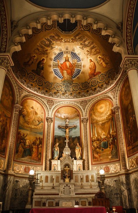 Our Father Who Art In Heaven, Catholic Altar, Church Aesthetic, Catholic Pictures, Church Pictures, Cathedral Architecture, Heaven Art, Catholic Images, Sacred Architecture