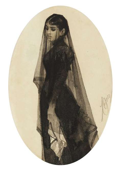 https://uncommon-courtesy.com/2013/07/26/thank-goodness-we-dont-have-to-do-that-anymore-mourn-like-its-1861/ Anders Zorn, Victorian Women, Arte Inspo, Hur Man Målar, Victorian Gothic, Memento Mori, Victorian Era, Dark Art, Art References