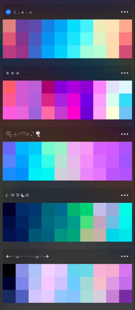 Colors To Shade With, Color Palette Saturated, Saturated Colour Palette, Color Palette For Character Design, Animation Color Palette, Colour Palette Neon, Instagram Grunge Aesthetic, Ibis Paint Color Palette, Color Palette Digital Art