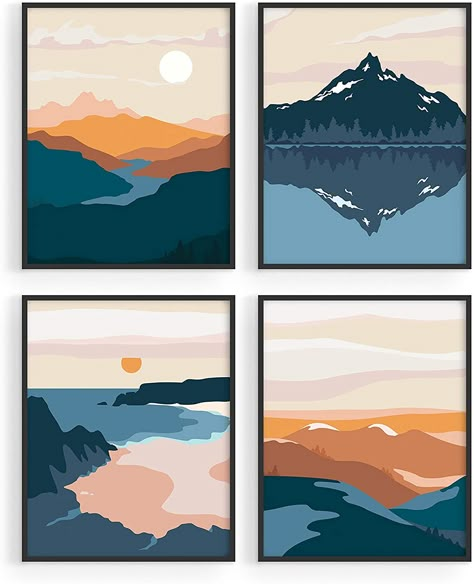 Adventure Wall Decor, Haus And Hues, Mountain Wall Decor, Mid Century Wall Art, Mountain Decor, Landscape Mountain, Free Artwork, Nature Posters, Mountain Wall