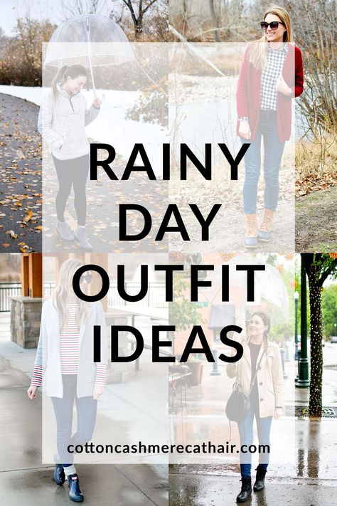 How To Wear Hunter Boots Outfits, Spring Rain Boots Outfit, Brunch Outfits Rainy Day, How To Dress For Rainy Days, Rainy Day Outdoor Outfit, What To Wear With Rain Boots, How To Wear Rain Boots With Jeans, Cream Rain Boots Outfit, Outfit For Rainy Day Fall