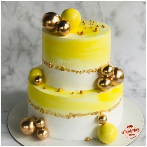 WEDDING CAKE Simple 2 Tier Cake Designs, Gaye Holud Cake Design, Cake For Haldi Ceremony, Haldi Cake Design For Bride, Haldi Theme Cake, Haldi Cake Design, Haldi Cake, Mehndi Cake, Handmade Hamper