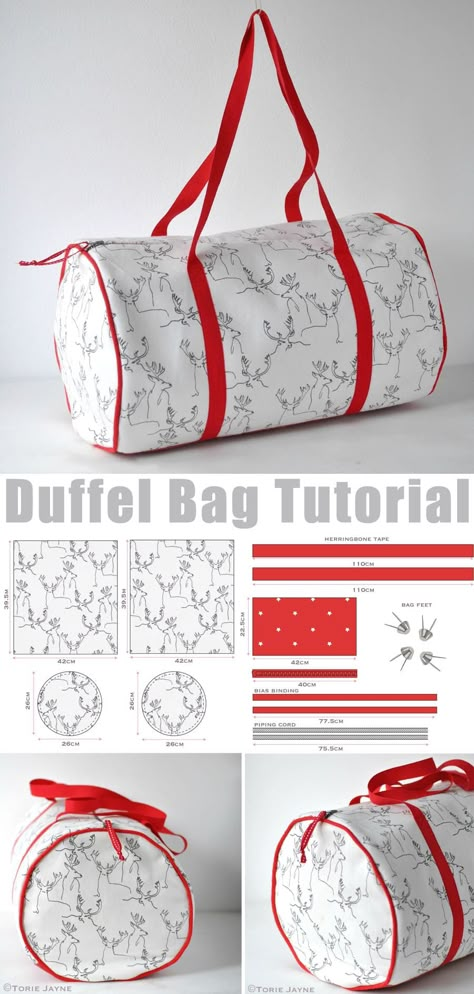 Duffle Bag Free Tutorial & Pattern Dance Bag Sewing Pattern, Sports Bag Sewing Pattern, Diy Duffel Bag Pattern, Easy Duffle Bag Pattern Free, Duffle Bag Sewing Pattern Free, Weekend Duffle Bag Pattern, Diy Duffle Bag Pattern Free Tutorials, Canvas Duffle Bag Pattern, Diy Duffel Bag Free Pattern