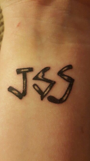 JSS Tattoo - The Walking Dead this would be cool because its like in the show when it was written with the turtle bones...ew... (For the tattoo we will say sticks) but I can't decide if I want that or if I want it in pretty lettering and all written out Twd Small Tattoo, Twd Jss Tattoo, Twd Inspired Tattoos, Twd Tattoo Ideas Daryl, Jss Twd Tattoo, And Yet I Smile Tattoo, The Walking Dead Game Tattoo, Just Survive Somehow Tattoo, Twdg Tattoo