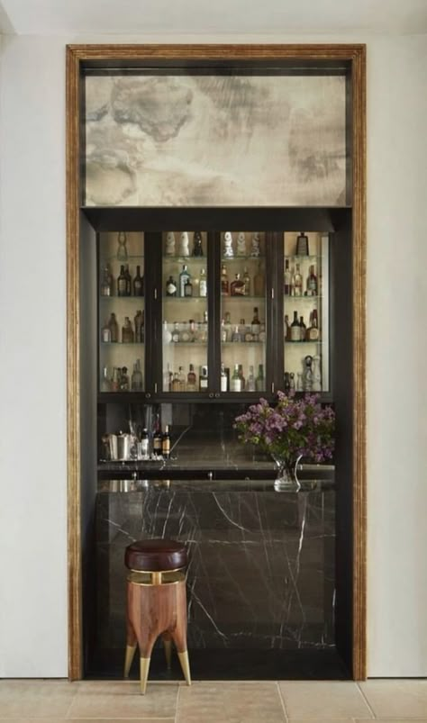 Hangout Space, Home Bar Ideas, Home Bar Rooms, Bar Inspiration, Built In Cabinet, Welcome To My House, Interiors Dream, Bar Room, Mobile Bar