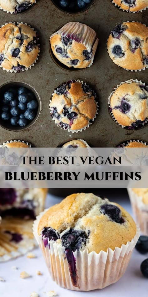 Dairy Free Muffins, White Grape Juice, Vegan Blueberry Muffins, Vegan Baking Recipes, Vegan Muffins, Eggless Recipes, Vegan Cake Recipes, Vegan Bakery, Vegan Blueberry