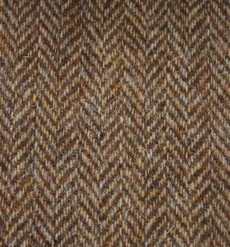 Tarbert Plain Herringbone Brown 24317 - Harris Tweed Tweed Aesthetic, Harry Brown, She's The Man, Harris Tweed Fabric, Bakery Design Interior, Tweed Jackets, Gentleman's Wardrobe, Beach Cabin, Country Boots