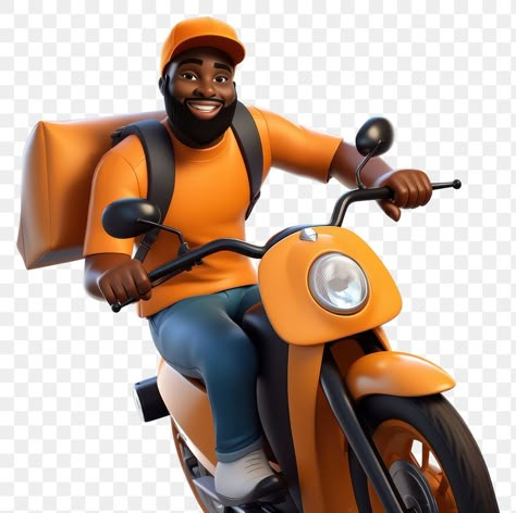 Delivery Character Design, Delivery Cartoon, Delivery Bike, Bike Png, Delivery Guy, Man Png, Character Reference, 2025 Vision, Delivery Man