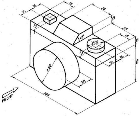 Isometric Sketch, Isometric Drawing Exercises, Autocad Isometric Drawing, Orthographic Drawing, Drawing Heart, Interesting Drawings, Camera Drawing, 3d Camera, Isometric Drawing