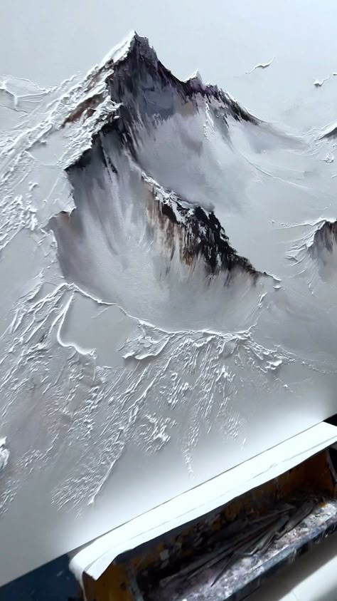 I am delighted to share one of my latest Snow Mountain paintings, which was expertly created using my largest palette knife and captures… | Instagram Textured Canvas Art Mountains, Textured Art Mountain, Mountain Texture Painting, Textured Mountain Art, Textured Mountain Painting, Mountain Abstract Painting, Painting Mountains Acrylic, Painting Ideas Mountains, Mountain Painting Ideas