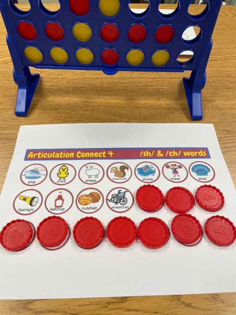 Connect Four Speech Therapy, Interactive Speech Therapy Activities, Speech Therapy Movement Games, Slp Language Activities, Speech Articulation Activities, Slp Articulation Activities, School Based Speech Therapy, Speech Therapy Articulation Activities, Speech Therapy Clinic