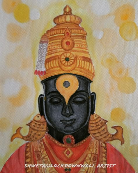 #vitthal #phandarpur #vithumauli #vitthalpainting #watercolor Vitthal Painting Abstract, Vitthal Painting Canvases, Vital Drawing, Vithal Painting, Vishnu Drawing Easy, Vitthal Painting Easy, Vitthal Sketch, Vitthal Drawing, Vittal Panduranga