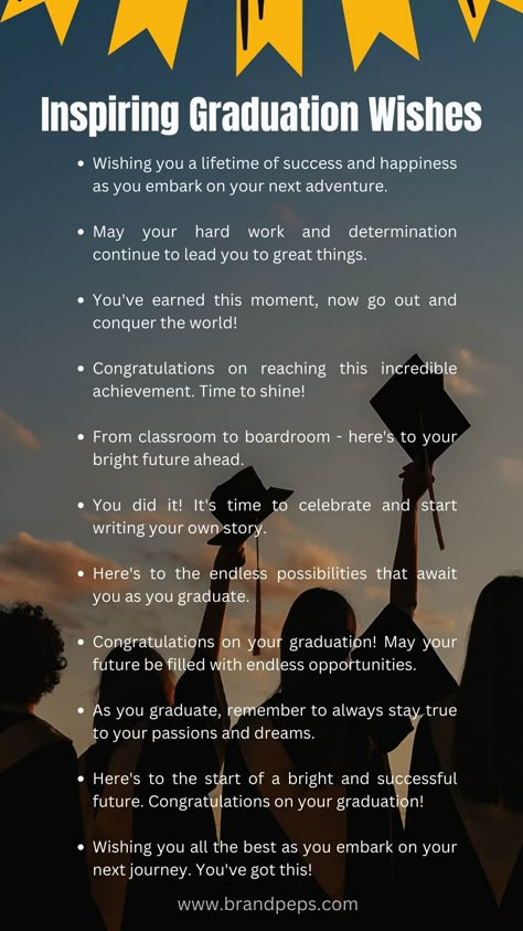 240 Heartfelt Graduation Wishes For High School, College - Brand Peps High School Graduation Messages, Farewell Quotes For Seniors, Graduation Wishes Quotes, Graduation Caption Ideas, Graduation Congratulations Quotes, Graduate Ideas, High School Graduation Quotes, Congrats Quotes, Graduation Letter