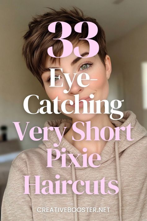 Click for More ➡️ | Save for Later ❤️

Find your next signature look with these trendy very short pixie haircuts. Featuring metallic hues, layered finishes, and precision cuts, these styles are a stunning choice for the new year. From timeless classics to experimental looks, there’s something for everyone. 

#PixieStyle #2025Trends #ShortAndChic Buzzed Pixie, Very Short Pixie, Shaved Pixie, Brunette Pixie, Asymmetrical Bangs, Red Pixie, Warm Skin Tone, Sandy Blonde, Pixie Styles