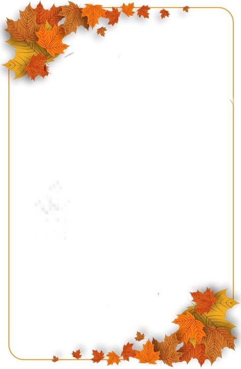 Fall Borders And Frames, Orange Frame Border, Autumn Border Frame, Fall Stationary Free Printable, Thanksgiving Invitation Template, Fall Borders, Flower Background Images, Fall Menu, Wedding Card Frames