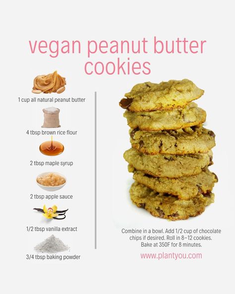 Cookie Recipes Vegan, Flexitarian Meals, Enchanted Kitchen, Raw Eating, Easy Vegan Cookies, Healthy Peanut Butter Cookies, Butter Cookies Easy, Butter Cookie Recipe, Vegan Peanut Butter Cookies