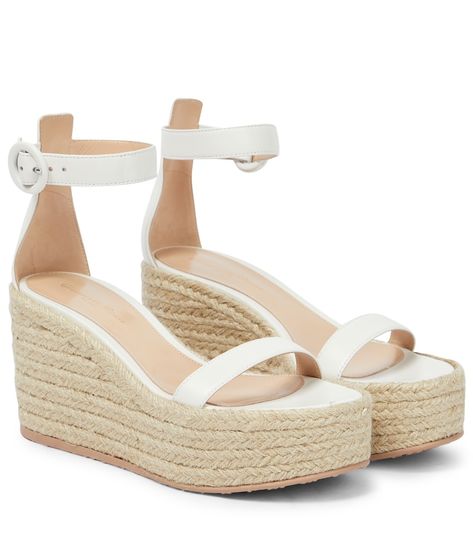 Dressy Shoes, Rossi Shoes, White Wedges, Summer Heels, Shoe Inspo, Leather Espadrilles, Stockholm Fashion, Swag Shoes, Yard Sale