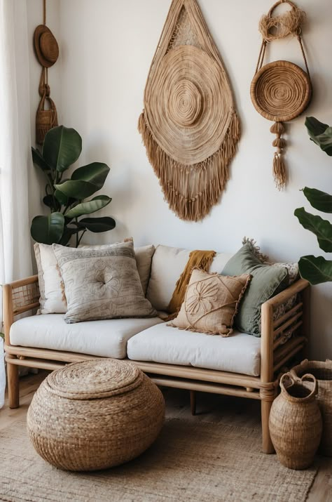 30 Boho Coastal Living Room Ideas: Transform Your Space with These Stylish Inspirations » Comfy Ideas Surf Shack Decor Style Inspiration, Surf Cottage Style, Bohemian Salon Decor, Boho Coastal Living Rooms, Coastal Boho Living Room, Surf Shack Decor, Leaving Room Design, Boho Mediterranean, Coastal Living Room Ideas