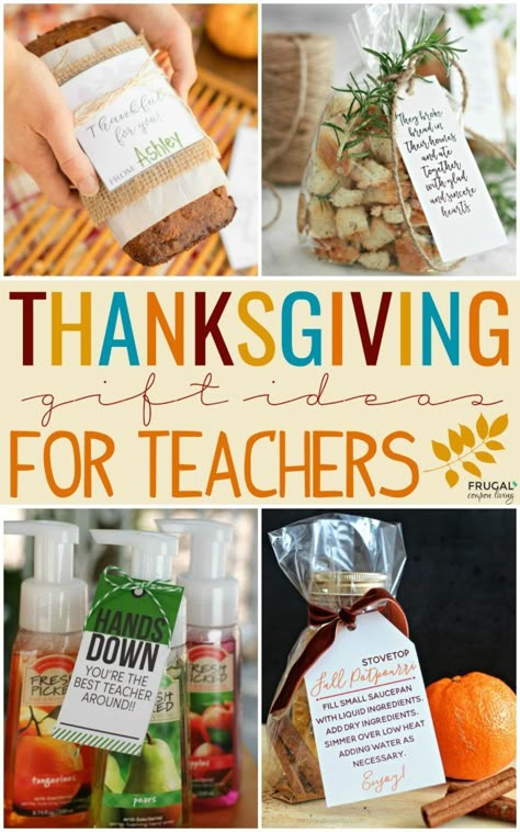 Creative Thanksgiving gift ideas for teachers along with free printables with instant download. It's better to give than receive. #FrugalCouponLiving #printables #thanksgiving #teachergiftideas #teachers #thanksgivinggiftideas #giftideas #freeprintables #download #instantdownload Thanksgiving Gifts For Teachers, Thanksgiving Teacher Gifts, Thanksgiving Gifts Diy, Thanksgiving Gift Ideas, Daycare Gifts, Gift Ideas For Teachers, Daycare Teacher Gifts, Thanksgiving Gift Tags, Teachers Thanksgiving