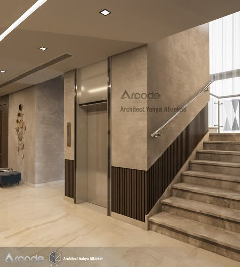 Entrance on Behance Lift Lobby Design Residential Luxury, Hospital Interior Design Lobbies, Lift Lobby Design Residential Modern, Elevator Wall Design, Entrance Lobby Design Residential Flat, Passage Wall Design Modern, Lift Wall Design, Lift Lobby Design Residential, Apartment Lobby Entrance