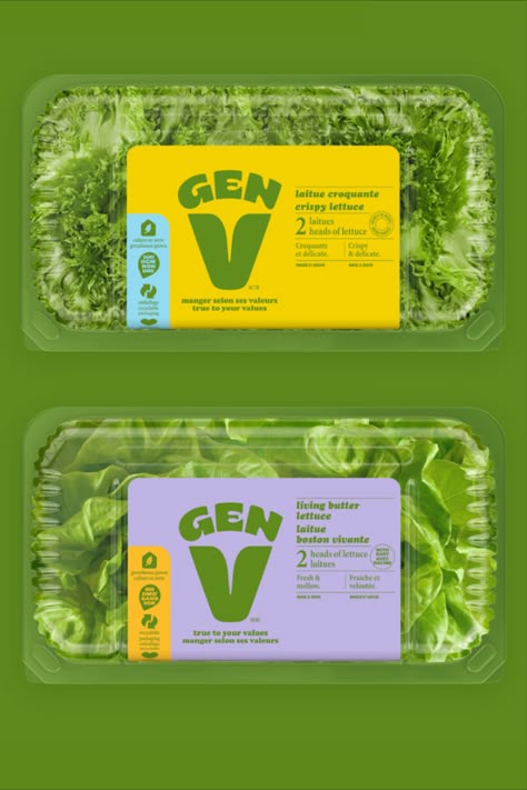 Produce Package Design, Healthy Packaging Design, Organic Food Packaging Design, Vegan Packaging Design, Vegetable Packaging Design, Salad Packaging Design, Lettuce Packaging, Healthy Food Packaging Design, Healthy Food Design