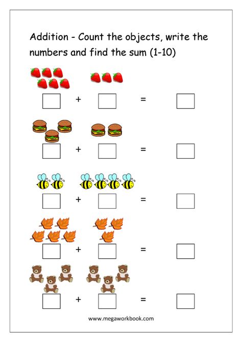 Counting Addition Worksheets Homework Kindergarten, Basic Addition Worksheets, Matematik Prasekolah, Basic Math Worksheets, Free Addition Worksheets, Kindergarten Math Addition, Kindergarten Math Worksheets Addition, Kindergarten Math Worksheets Free, Kindergarten Addition Worksheets