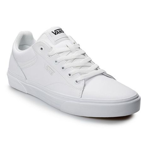 Vans® Seldan Men's Leather Shoes Best Sandals For Men, Leather Vans, White Shoes Men, Tenis Vans, Women Skates, White Sneakers Men, Vans Shoe, Male Shoes, Vans White