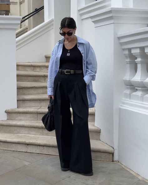 Black Shirt Outfits, Linen Shirt Outfit, Button Down Outfit, Outfits With Striped Shirts, Street Style 2023, Shirt Outfit Summer, Black Button Up Shirt, Style 2023, Casual Style Outfits