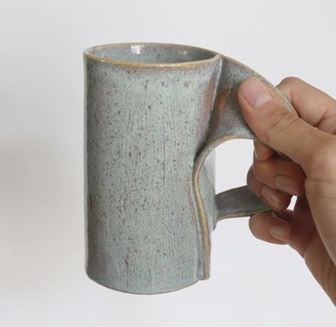 Handbuilt Pottery Mugs, Unique Mug Handles, Ceramic Cups Handmade Mugs, Hand Built Mug, Pottery Instagram, Thanks For Following Me, Beautiful Ceramics, Slab Ceramics, Pottery Lessons