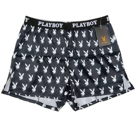 Show Off Your Playful Side With These Playboy Champion Boxer Briefs. They Come In A Black And White Design With The Iconic Playboy Bunny Logo, Making Them A Must-Have For Any Fan Of The Brand. The Boxer Shorts Come In Size Large. The Style Is Boxer Shorts, And They Are Made From High-Quality Polyester Material With Elastic Waistband To Ensure Comfort And Durability. Whether You're Lounging Around The House Or Running Errands, These Playboy Champion Boxer Briefs Will Keep You Stylish And Comforta Playboy Logo, Classic Tuxedo, Bunny Logo, Logo Making, The Boxer, Playboy Bunny, Compression Pants, Jelly Shoes, Black And White Design