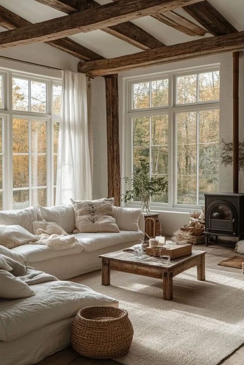 Rustic Nordic Living Room, Practical House Ideas, Scandinavian House Decor, Scandi Farmhouse Living Room, Iceland House Interior, Home Scandinavian Style, Nordic Lifestyle Aesthetic, Scandinavian Rustic Interior Design, Earthy Home Interior