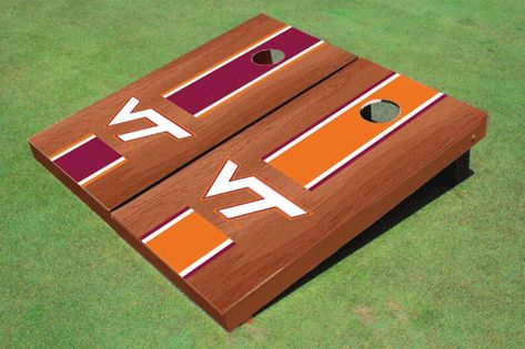 Virginia Tech Rosewood Alternating Long Stripe Cornhole Boards | Etsy Cornhole Boards Designs, Game With Friends, Corn Hole Boards, Virginia Tech Hokies, Cornhole Bags, Corn Hole, Duck Cloth, Cornhole Set, University Of Minnesota