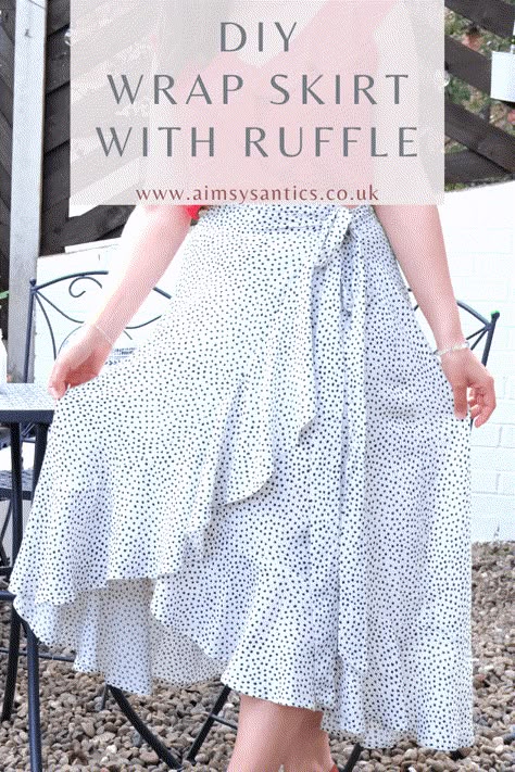 Wrap Dress Sewing Patterns Free, Wrap Skirt Free Sewing Pattern, Free Pdf Skirt Sewing Patterns, Tired Skirt Pattern, Wrapped Skirt Pattern, How To Sew A Ruffle Skirt, Wrap Skirt With Ruffles, How To Sew Wrap Skirt, Wrap Around Skirt Pattern Free