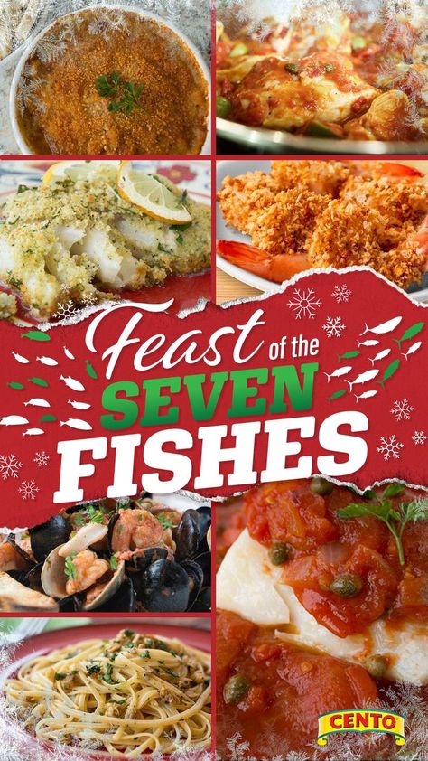 Italian Christmas Eve, Italian Christmas Eve Dinner, Traditional Christmas Eve Dinner, Italian Fish Recipes, Italian Christmas Dinner, Italian Christmas Traditions, Feast Of The Seven Fishes, Christmas Cupcakes Recipes, Italian Christmas Recipes