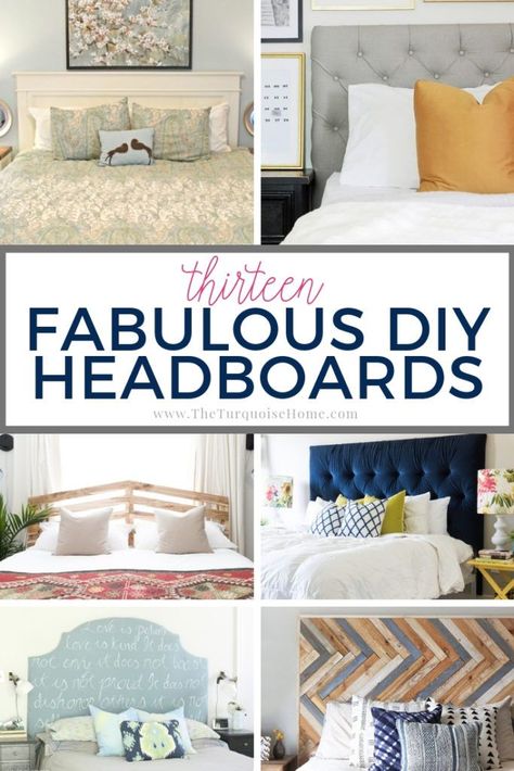 13 Fabulous DIY Headboard Ideas {How to Make a Headboard} Believe me that it's not as hard as it looks to make your own headboard! You'll be inspired to create a DIY headboard in no time!   #DIYheadboard #DIYheadboards #easyDIYheadboard #headboardideas #diyhomedecoronabudget Do It Yourself Headboards, Diy Upholstered Headboard, Make Your Own Headboard, Make A Headboard, Diy Headboard Ideas, Headboard Projects, Farmhouse Headboard, How To Make Headboard, Headboard Ideas