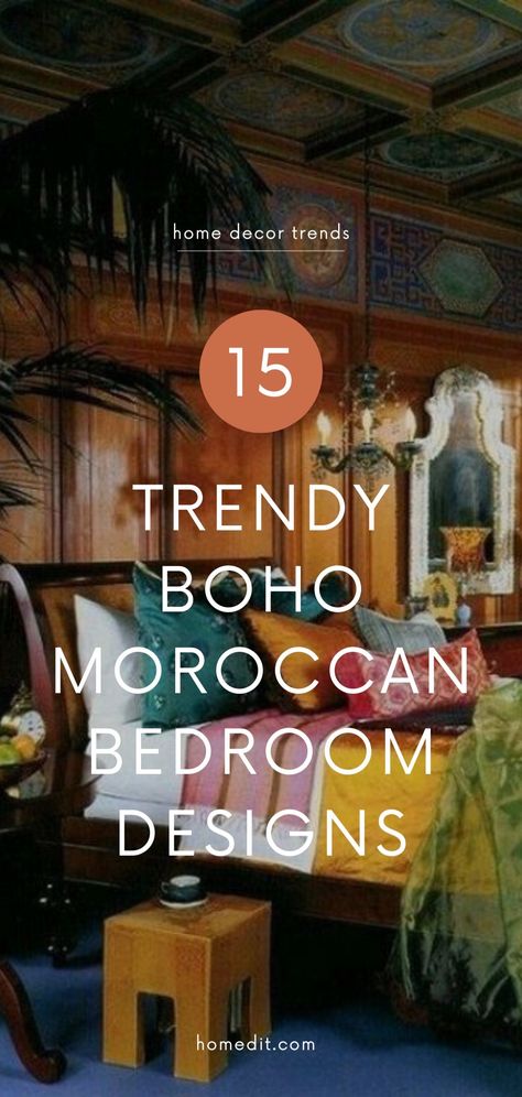 Explore 15 boho Moroccan style bedroom décor ideas for the ultimate maximalist bedroom design. Achieve the perfect Arabian nights bedroom style and create a moody, romantic bedroom using these inspiring boho Moroccan bedroom décor tips.