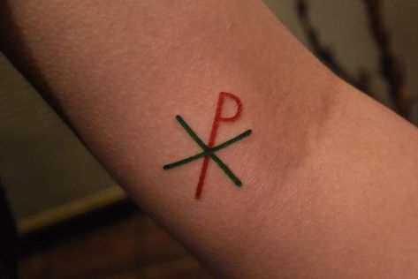 Chi Rho, Symbol Tattoos, Christian Symbols, Little Tattoos, Minimalist Tattoo, Tattoo Artists, Tattoos For Women, Tattoos