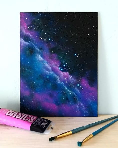 Space Painting Acrylic, Galaxy Art Painting, Galaxy Painting Acrylic, Paint Book, Clouds Painting, Circular Frame, Blink Book, Space Painting, Paint Nite