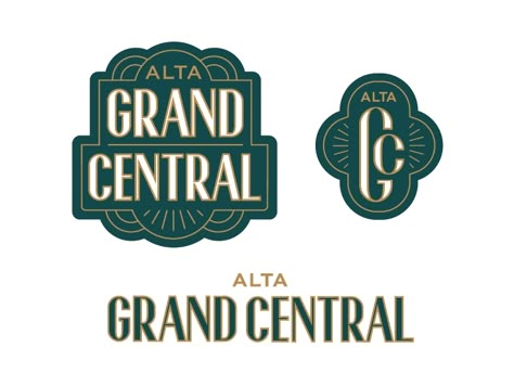 Grand Central by Alisa Blanter on Dribbble Ornate Logo Design, Art Deco Logo Design Brand Identity, Art Deco Branding Design, Art Deco Logo Design, Art Deco Packaging, Art Deco Branding, Art Deco Graphic Design, Art Deco Type, Art Deco Logo