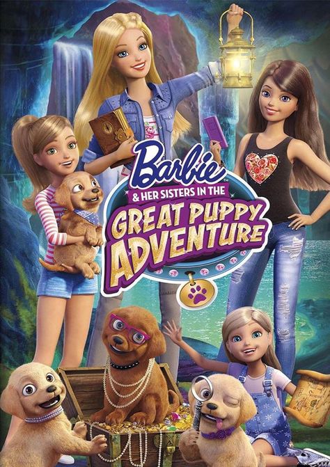 Adventure Movie Poster, Barbie Movies List, Barbie Posters, Barbie Puppy, Barbie And Her Sisters, Puppy Decor, Dibujos Anime Chibi, Puppy Friends, Barbie Sisters